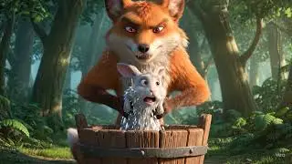 The fox immerses the poor little rabbit inside of the water tub 💦 #rabbit #tiny #foc #jungle #story 