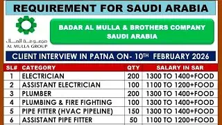 Dubai job vacancy 2026&radic;Saudi Arabia jobs today|Qatar Jobs update today✓abroad jobs today 