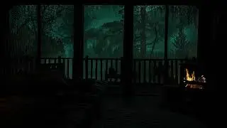 Hidden Forest Retreat: Extreme Rain, Thunder, and Fireplace Sounds for Sleep