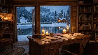 Cozy Winter Study Nook in a Cottage Library | Dark Academia Winter Playlist for Reading and Thinking