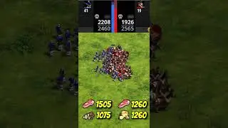 43 Halberdiers vs 21 Elite Ratha (Melee) (Total Resources) (AoE2) #Shorts