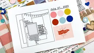 July 27th Free Scrapbook Sketch and Printables Artist Hair Don&rsquo;t Care Layout Process