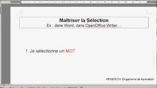 S&eacute;lectionner dans word, Ma&icirc;triser les outils de s&eacute;lection  PROJITEC Nantes Vannes