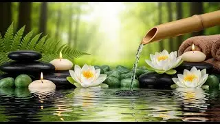 Relaxing Sleep Music + Bamboo Water Sounds 🌿 Calming Music for Sleep, Eliminate Stress, Meditation