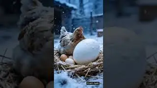 Hen Hatched a MONSTER Egg in Snow! 😱🦖 #Shorts #sad #story #ai