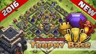 Clash of Clans (2016) NEW UPDATE BEST Town Hall 9 (TH9) Trophy Base!!