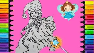 Drawing and Coloring Frozen characters ,anna and olaf in christmas time 🎄