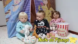 NOITE DO PIJAMA🍿NA BARRACA ⛺ COM MEUS BEBÊS REBORNS