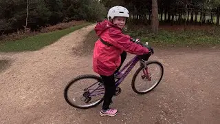 POV of the children’s bike trail at Cannock chase