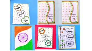 5 Easy republic day card making with white paper | diy greeting card | handmade card | republic day