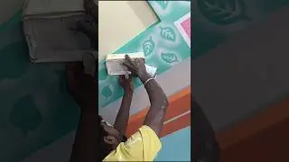 Spray Paint leaf Design 🌿 Room Sealing🖌️🎨#beautiful #room #spray #painting #design