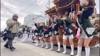 【 流町 地車囃子 と 華組 美女達による 龍踊り  】平野区 杭全神社 流組 注連縄上げ しめ縄奉納 
