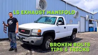 LS Exhaust Manifolds The Easy Way! 2005 GMC Sierra 2500HD