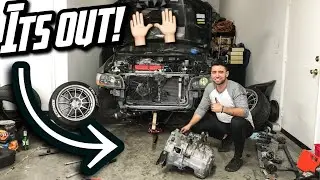 MITSUBISHI EVO IX TRANSMISSION REMOVAL!! | BUILT TRANS TIME!