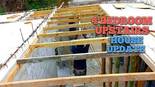 Putting up the other side of the Decking Slab for the 4 bedroom upstairs House