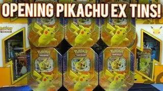 Pokemon Cards   Pikachu EX Tin (6x) Opening