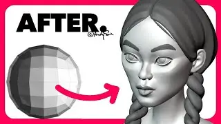 3D Sculpting a Stylized Character Portrait | Process Video