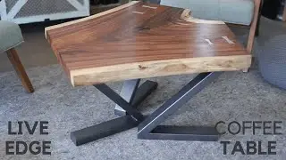 Live Edge Slab Coffee Table | Modern DIY Furniture