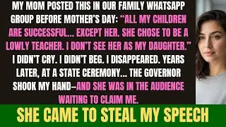 My Mom Disowned Me for Being &ldquo;Just a Teacher&rdquo;&hellip; Until the Governor Called My Name