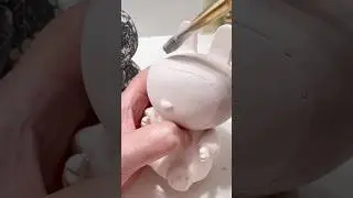 Making a Crackle Pink Labubu with Gold #ceramics #potteryprocess #arttoycollectors#labubu#ceramicart