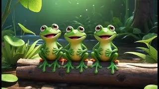 Five Little Frogs Jumping on Lilypads | Fun Counting Song for Kids | Playful Pond Adventure Rhyme