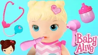 Baby Alive Mu&ntilde;eca Tiernos Cuidaditos Doctora - Toma Leche + Medicina y Hace Pipi en Pa&ntilde;al