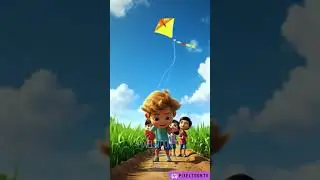 Joyful Kite Flying in a Green Field 🌾✨ | Cute Kids Animation Shorts