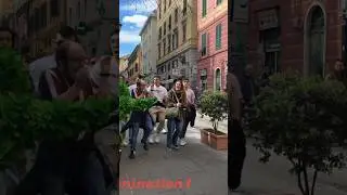 I scared tourist on tour #funny #fun #prank #bushmanprank #bushman #italy #shorts