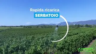 Trattamento aereo con drone su vigneto