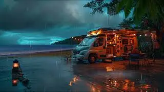 Florida Beach Camper Rain Sounds | Coastal Camping Ambiance | Rain Sounds for Relaxation & Sleep