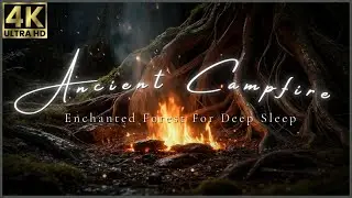 Ancient Campfire 🔥 Enchanted Forest Night Ambience for Deep Sleep (3 Hours)