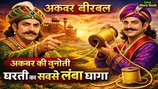 अकबर की चुनौती धरती का सबसे लंबा धागा, अकबर बीरबल कि कहानी Akbar Birbal ki kahani, Stories of Birbal