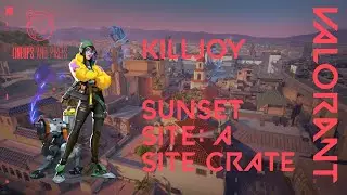 Valorant Killjoy Lineups Sunset from A Defender Spawn to A Site Radianite Crates