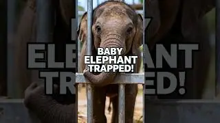 Baby Elephant Trapped #elephant #cuteanimals #viralshort