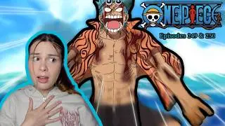 FIRST TIME WATCHING *One Piece*!! FRANKY'S BACKSTORY IS HEARTBREAKING!! Eps 249 & 250 reaction!!!