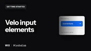 Getting Started with Velo Input Elements | Velo by Wix | English (CC)