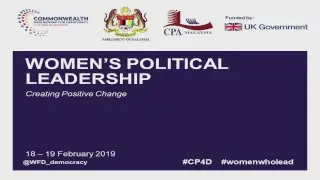 Women's Political Leadership: Creating Positive Change Day2 - Session 9,10 & Closed Sessions