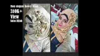 Most elegant flower hijab style with sharee | party look hijab tutorial | Islamic Fashion