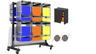 Specraft Folding Chair Rack and Table Cart for 84 Chairs or 12 Tables, 1100 lbs Capacity, PU Wheels