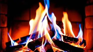 Beautiful Colorful Fireplace Flames &ndash; Blue and Orange Fireplace for a Deep Calm and Cozy Evening