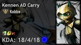 Kobbe Kennen AD Carry | Kennen vs Ezreal - EUW Challenger Patch 7.7