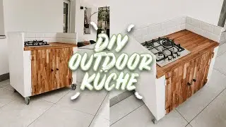 Outdoor K&uuml;che selber bauen im Scandi Boho Design - Au&szlig;enk&uuml;che f&uuml;r Balkon + Terrasse | EASY ALEX