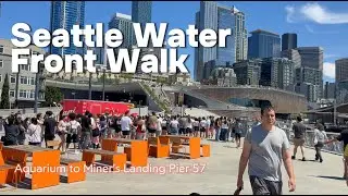 Seattle Waterfront Walk Aquarium to Miners Landing  #Seattle #Waterfront #WalkingTour #SeattleWalk