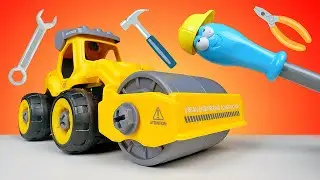 O rolo compressor quebrou! Hist&oacute;ria infantil com brinquedos e ve&iacute;culos de servi&ccedil;o em portugu&ecirc;s