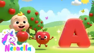 A is for Apple  | ABC Song for Kids | @NeonellaKids Nursery Rhymes & Kids Songs