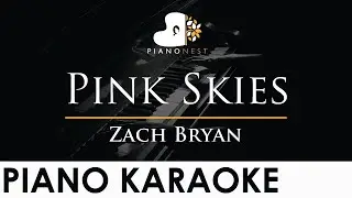 Zach Bryan - Pink Skies - Piano Karaoke Instrumental Cover with Lyrics