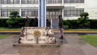 Morning colors in Camp Courtney, Okinawa, Japan 31 July 2014