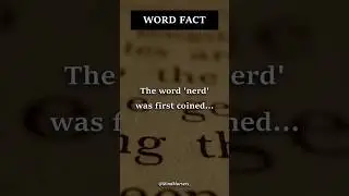 Where did the word 'NERD' come from? #shorts #facts