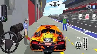 Flight Crash and Naruto bugatti Chiron- 3d Driving Class android game || Car Game #gameplay #cargame