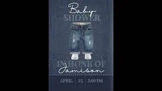 Digital Baby Shower Invitation #babyshowerinvites #deniminvitation #boysorgirls #ordertoday